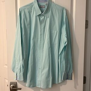 Izod Aqua Checkered Long Sleeve Shirt